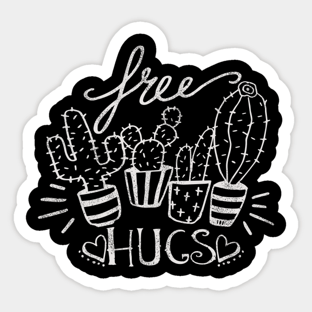 Free Hugs Simple Cactus Doodle Sticker by VBleshka